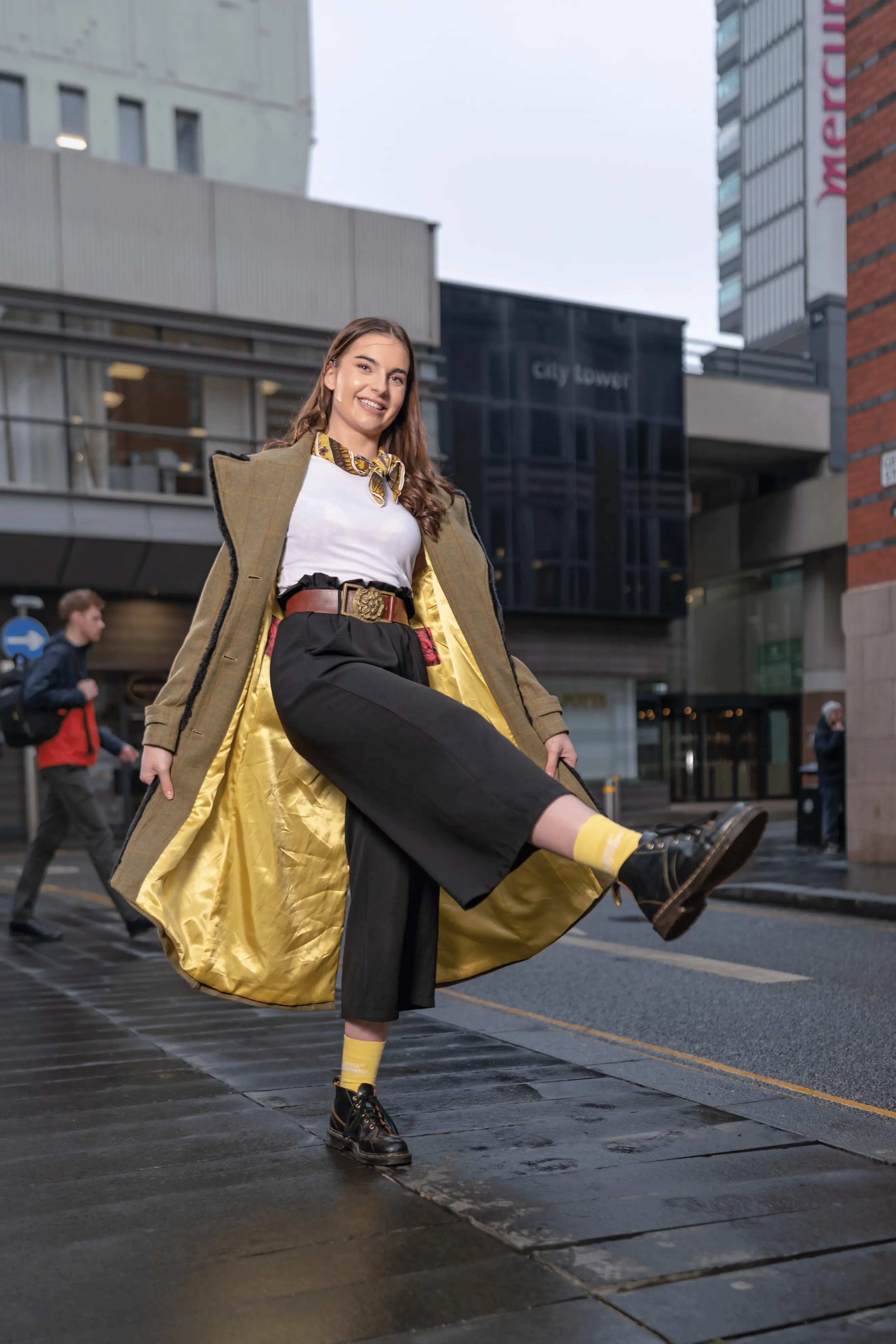 Woman walking down the street